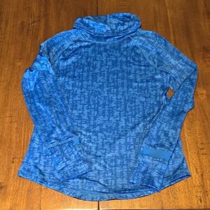 Exertek Vibrant Blue Textured Long Sleeve Turtleneck Shirt